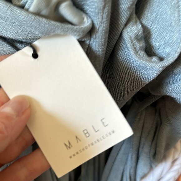 NWT Mable cowneck baby blue metallic dress - Picture 4 of 4